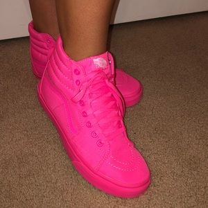 pink high-top Vans